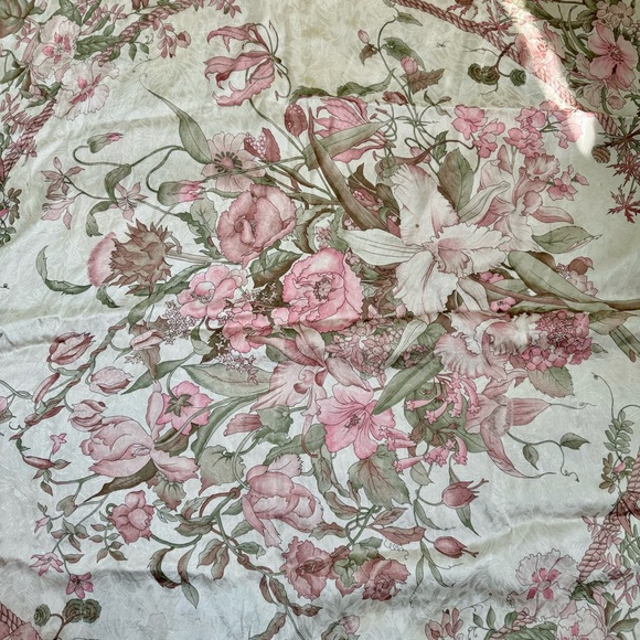 Hiroko for Dozo Pink Floral All Silk Scarf - Picture 6 of 14